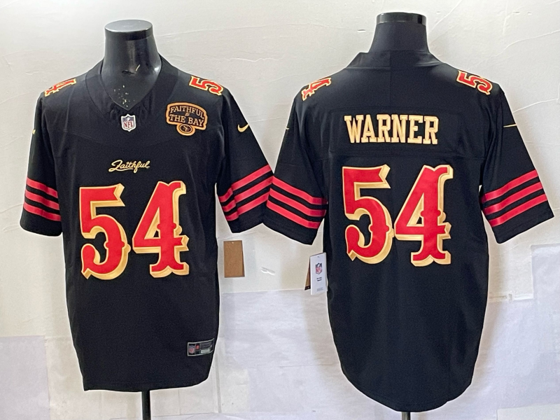 Men San Francisco 49ers #54 Warner black Limited Nike NFL 2025 Jersey 01